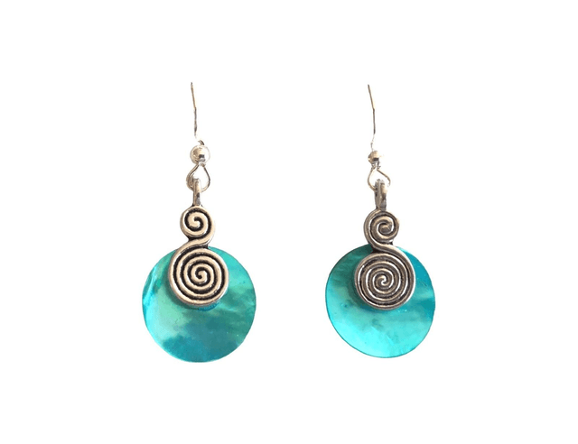 Boucles d'oreilles en nacre argentées