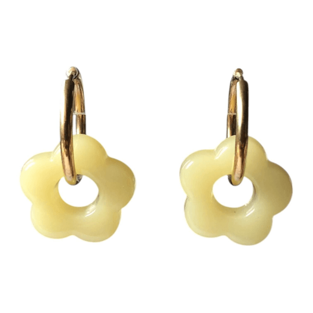 Boucles d'oreilles fleurs - support en acier inoxydable