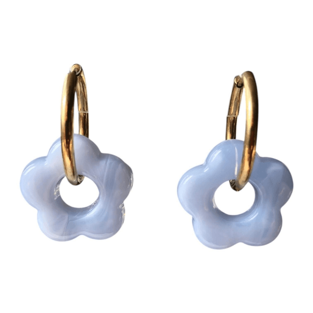 Boucles d'oreilles fleurs - support en acier inoxydable
