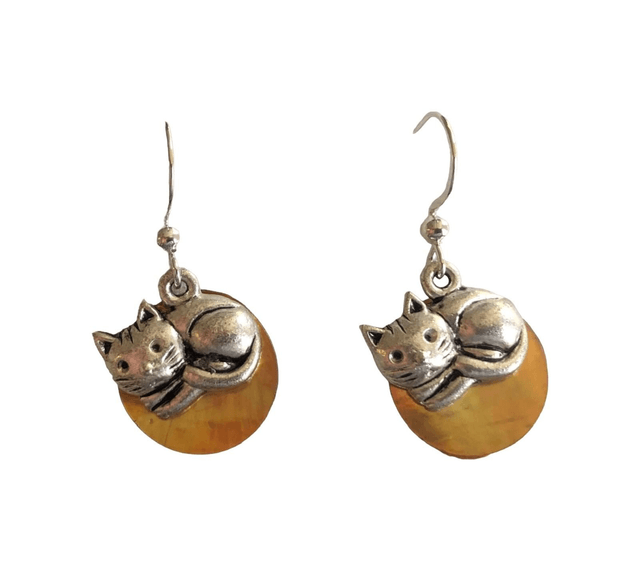 Boucles d'oreilles en nacre argentées
