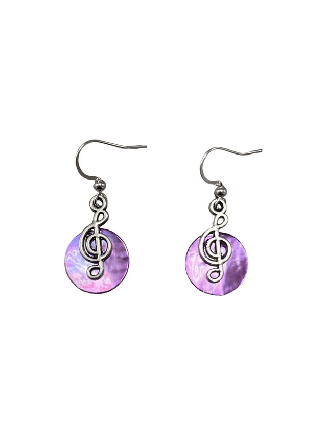 Boucles d'oreilles en nacre argentées