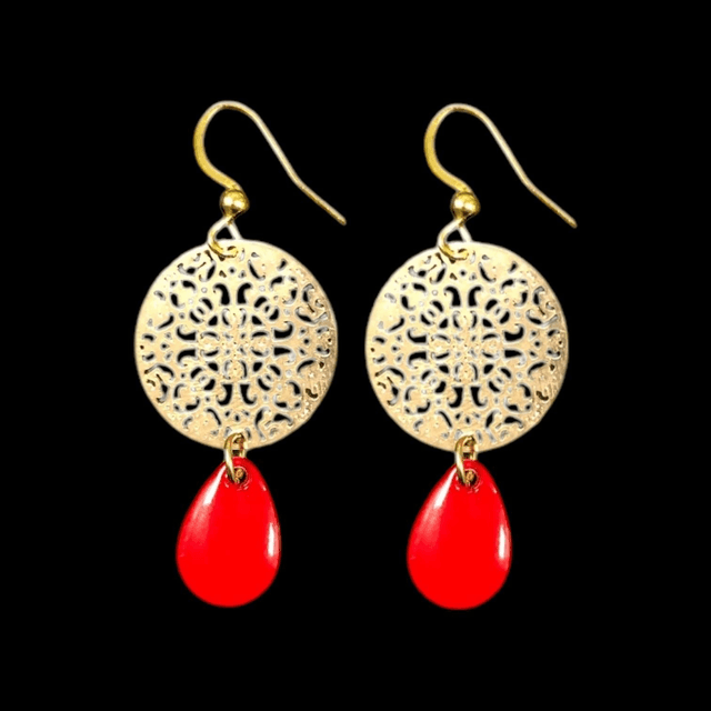 Boucles d'oreilles dorées INTI