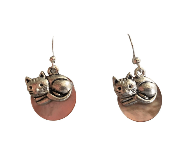 Boucles d'oreilles en nacre argentées