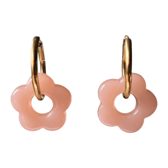 Boucles d'oreilles fleurs - support en acier inoxydable