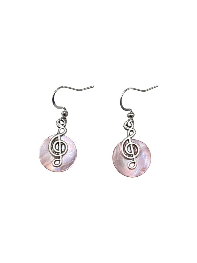 Boucles d'oreilles en nacre argentées