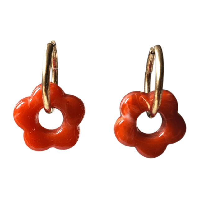 Boucles d'oreilles fleurs - support en acier inoxydable