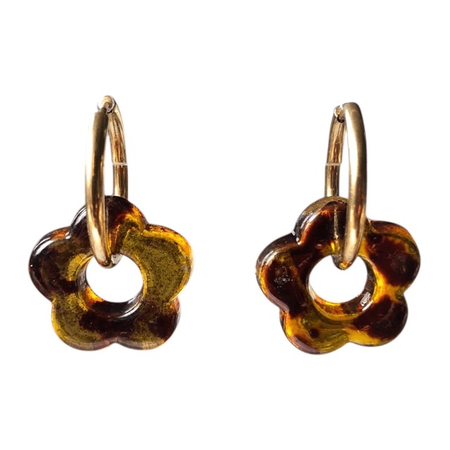 Boucles d'oreilles fleurs - support en acier inoxydable
