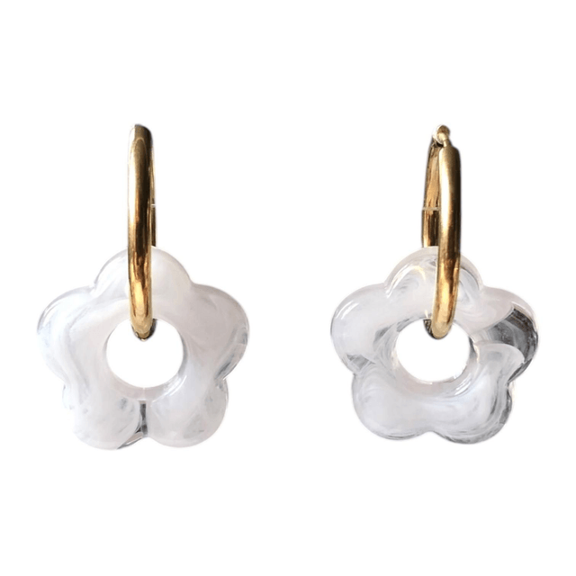 Boucles d'oreilles fleurs - support en acier inoxydable
