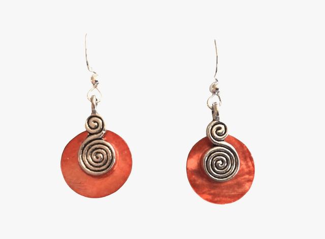 Boucles d'oreilles en nacre argentées