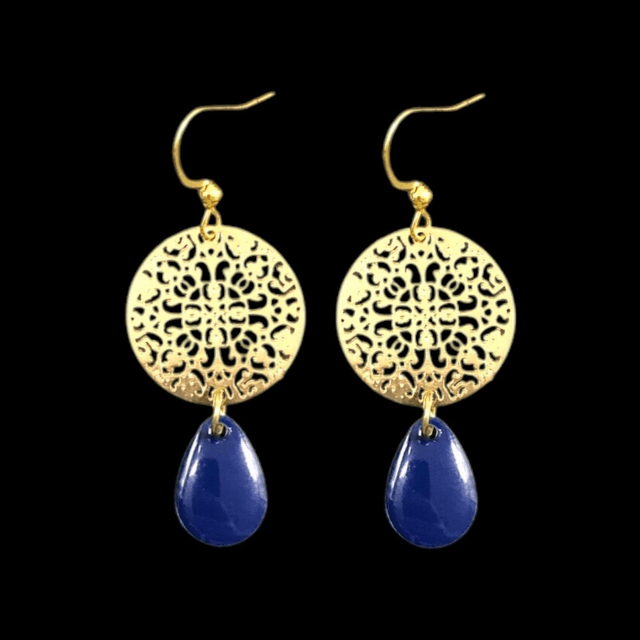 Boucles d'oreilles dorées INTI