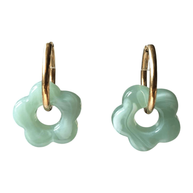 Boucles d'oreilles fleurs - support en acier inoxydable