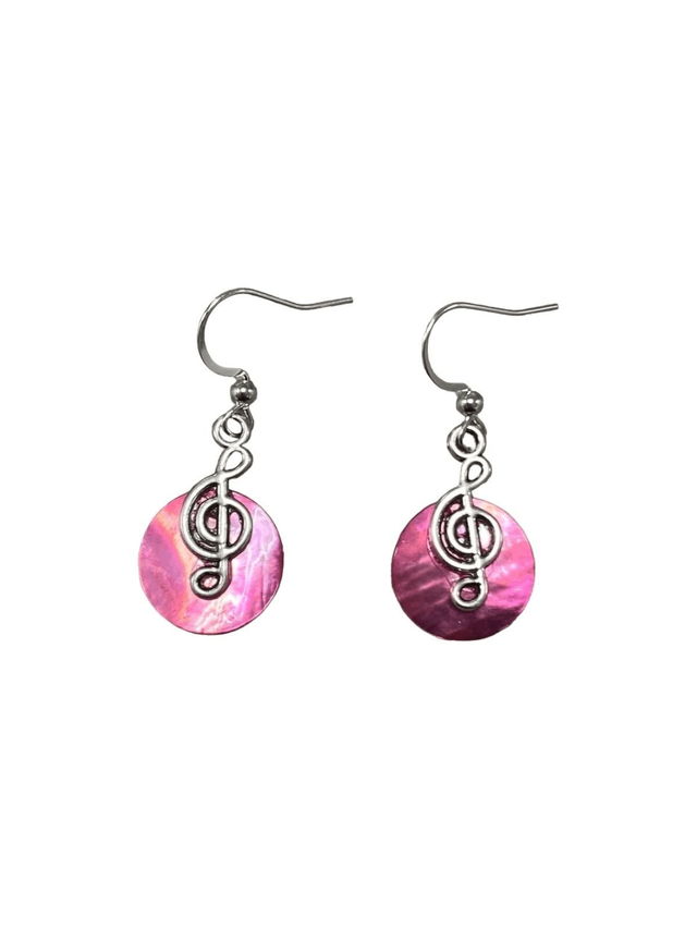 Boucles d'oreilles en nacre argentées