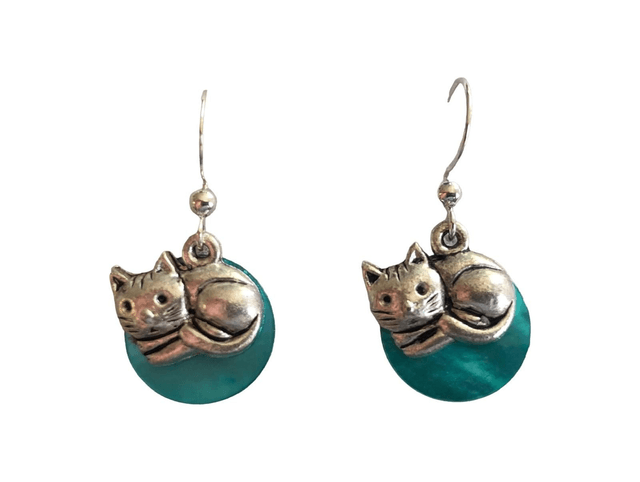 Boucles d'oreilles en nacre argentées