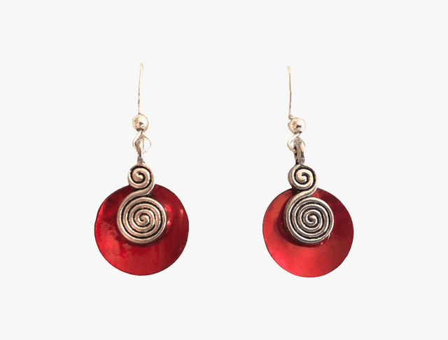 Boucles d'oreilles en nacre argentées