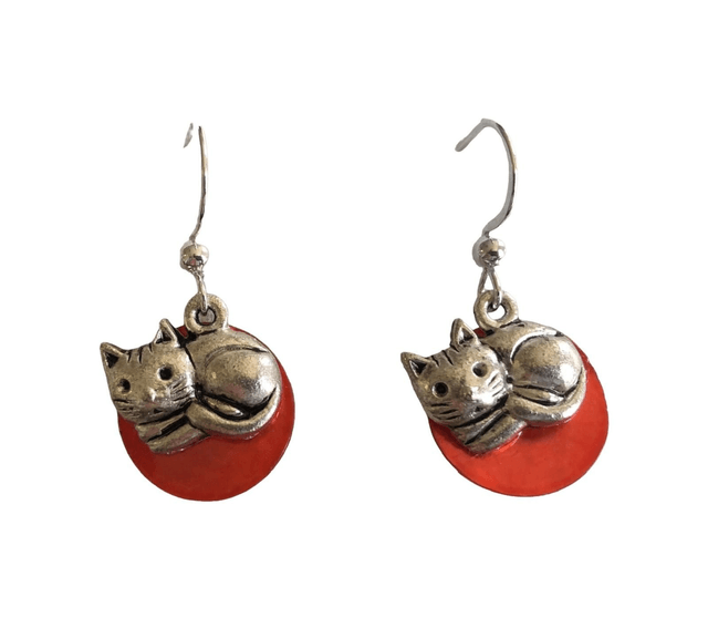 Boucles d'oreilles en nacre argentées