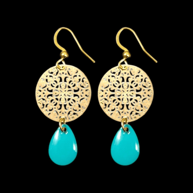 Boucles d'oreilles dorées INTI