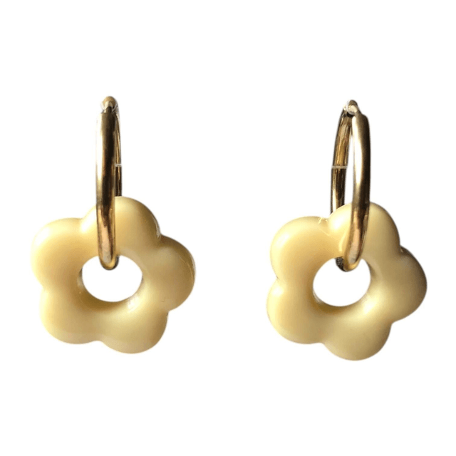 Boucles d'oreilles fleurs - support en acier inoxydable