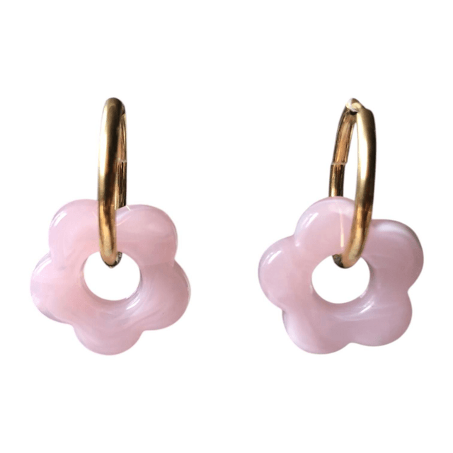 Boucles d'oreilles fleurs - support en acier inoxydable
