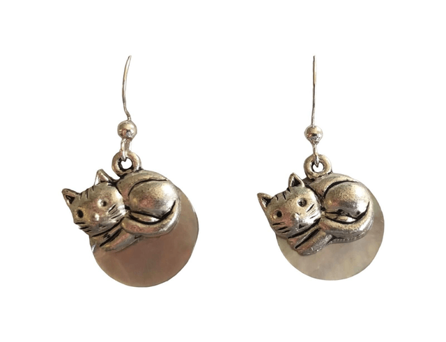 Boucles d'oreilles en nacre argentées
