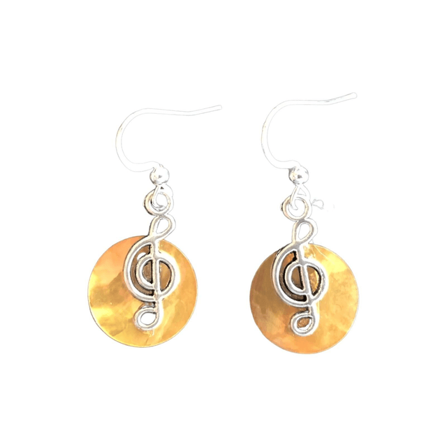 Boucles d'oreilles en nacre argentées