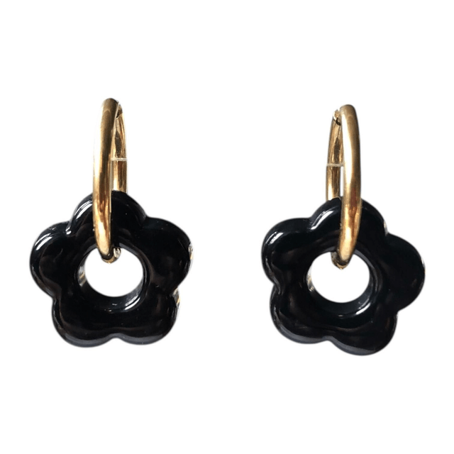 Boucles d'oreilles fleurs - support en acier inoxydable