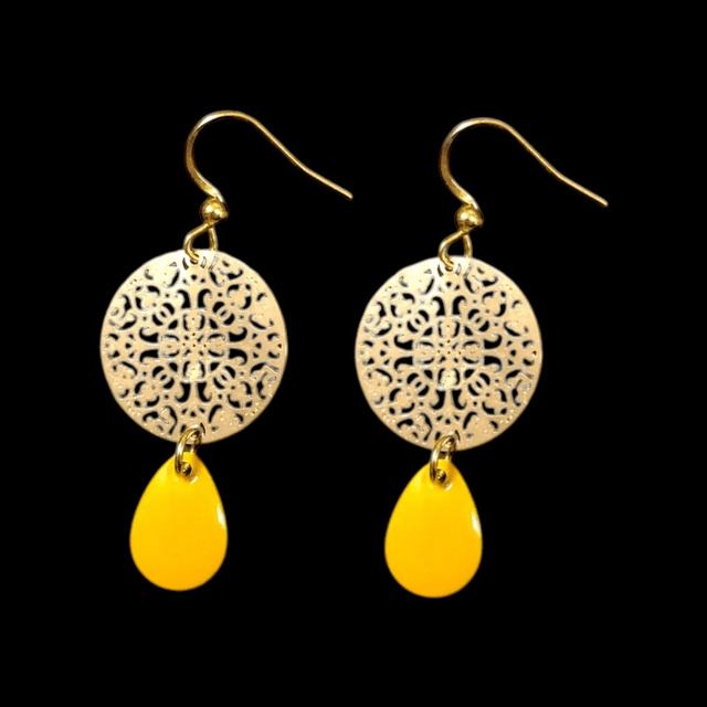 Boucles d'oreilles dorées INTI
