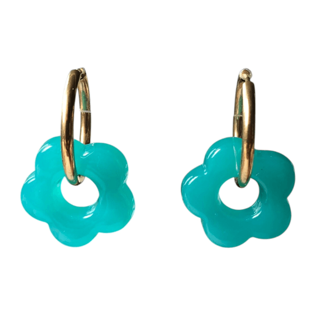 Boucles d&#039;oreilles fleurs en acier inoxydable